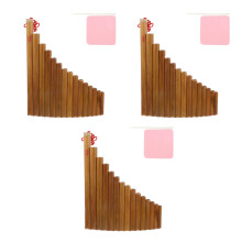 3Pièces Flute De Pan Pour Enfants 15 Tuyaux Bambou Durable Marron