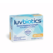 Luv Biotics Sugar Free Lemon Lozenges with Dental Probiotics, Xylitol & Aloe Vera for Bad Breath, Halitosis, Gum Health, Dry Mouth & Oral Care