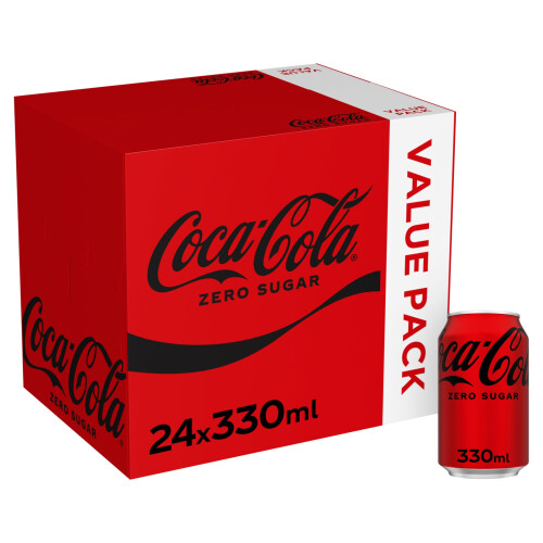 Coca-Cola Zero Sugar Soft Drink Cans, 24 x 330 mL