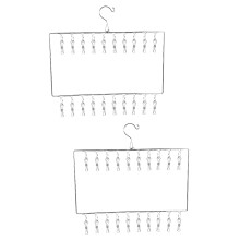2Pièces Support Séchage Sous-Vêtements Acier Clips Antirouille Argenté