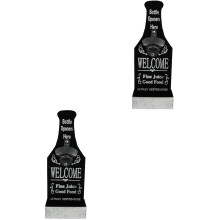 2Pièces Ouvre-Bouteille Mural En Bois Fer Usage Bar Cuisine