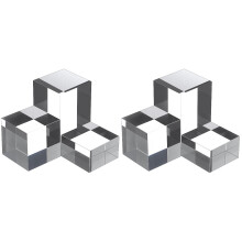 6Pièces Cubes Acryliques Argent Supports De Présentation Robusts