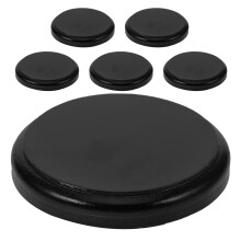 6Pièces Rondes En Bois Noires Pour Miniatures Décoratives