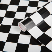 d-c-fix vinyl wrap - Monza black and white patterned - 45 cm x 2 m - self adhesive wallpaper & sticky back plastic roll for furniture