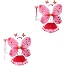 8Pièces Ensemble Costume Tutu Ailes Et Baguette