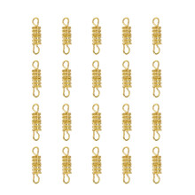 5 zakjes, 100 stuks koperen schroefsluitingen 14x4 mm goudkleurig