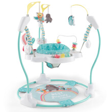 GYMAX Baby Jumperoo Activity Center, Baby Jumpers with 3 Adjustable Heights, Seat Cushion, Foot Pad, Developmental Toys, Music, Lights & Sounds