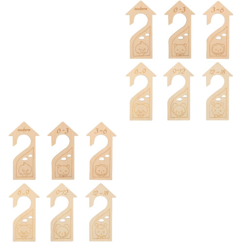 12Pièces Diviseurs Bébé Beige En Bois Pour Garde-Robe