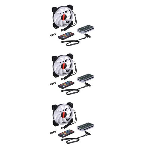3Pièces Ventilateurs Refroidissement Pièce Rgb Assortis Faible