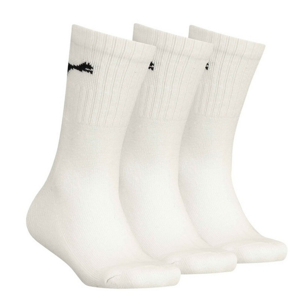 Puma (9 Uk Child-11.5 Uk, White) Childrens/Kids Logo Crew Socks (Pack Of 3)