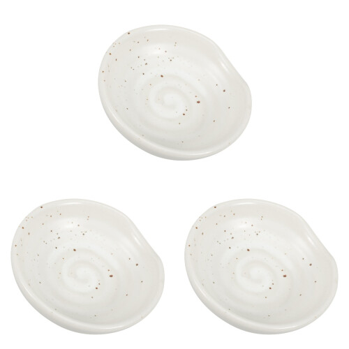 3Pièces Coupelles En Céramique , Repose-Cuillères Condiments