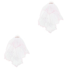 2Pièces Enfant Rose Tulle Couronne Accessoire Coiffure