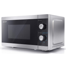 SHARP YC-MS01U-S Compact 20 Litre 800W Manual control Microwave, 5 power levels, defrost function, LED cavity light - Silver