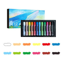Washable White Oil Pastels 12 Pieces Soft Blendable Safe For Classroom Home Art