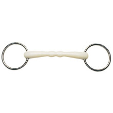 (5.5in, Ivory) Korsteel Flexi Loose Ring Mullen Mouth Snaffle Bit