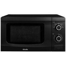 Abode 20L Manual Microwave Black 700W with 5 Power Levels & Timer, Button & Dial Control, Defrost Function, AMM2001B (Black, Manual)