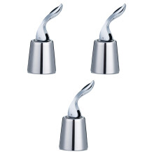 3Pièces Bouchons Bouteille De Vin Lever Vertical Silicone Argent