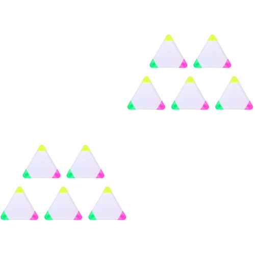 10Pièces Marqueurs Stylos Fluorescents Triangle Pour Étudiants