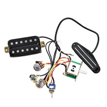3 Way Push Pull switches Wiring Harness With Double Hot Rail Humbucker Pickup