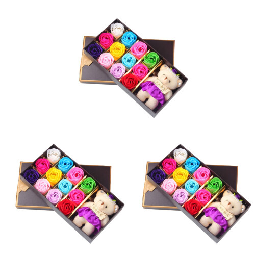 3Pièces Coffret Cadeau Bain Rose Avec