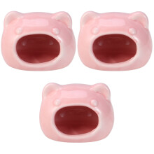 3Pièces Hamster Rose Céramique Avec Design Tête De Chat