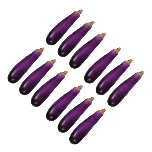 12Pièces Figurines Aubergines Simulées En Mousse Pour Décor Bureau
