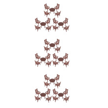9Ensembles Ensemble Mini Table Et Chaises En Plastique Marron Pour Décor