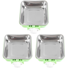 3Pièces Gamelles Vertes Pour Fixées En Cage Acier Durable