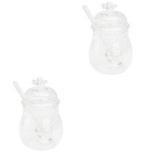 2Pièces Pots De Conservation En Verre Transparent Pour