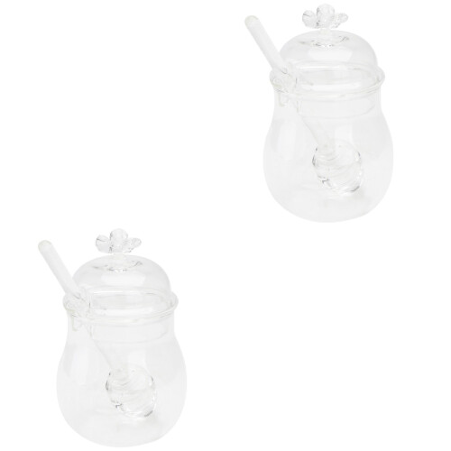 2Pièces Pots De Conservation En Verre Transparent Pour