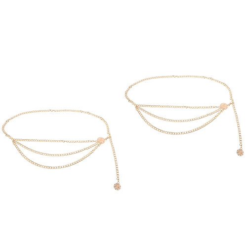 2Pièces Chaînes De Taille Dorées Pour Look