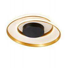 Lampe de Plafond LED Ronde Moderne Dimmable avec Télécommande 45 cm Dorée — plafonnier glamour, eclairage chambre