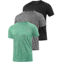 T-shirt de Sport Homme Lot de 3 Maillots d'Entraînement Respirant Séchage Rapide pour Fitness et Course à Pied Taille M