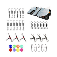 Barrels Rolling Swivels with Beads and Storage Box Fishing Accessories