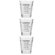 3Pièces Verre Mesureur Rouge Verre Lourd Pour Cuisine