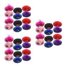 36Pièces Clip Fantaisie Tissu Décor Fleurs Variées