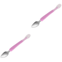 2Pièces Cuillères Bébé Double Tête Rose Pour Coupe Fruits
