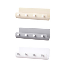 deurpost rack met 4 haken, plakband montage, 21,5x4x7 cm