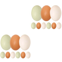 18Pièces Œufs En Bois Colorés Accessoires Créatifs Pour Décoration