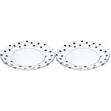 2Pièces Plats En Verre Noir Motif À Pois Pour Service Alimentaire