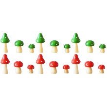 18Pièces Décorations Champignons Miniatures Bois Usage DIY Jardin