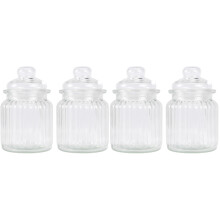 4Pièces Bocaux Verre Sécurisés Pour , Miel Produits Secs