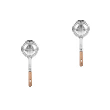 2Pièces Skimmer Friture Métal Argenté Protection Chaud