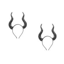 2Pièces -Tête Cornes Cosplay Argent Durable Et Réglable Femme