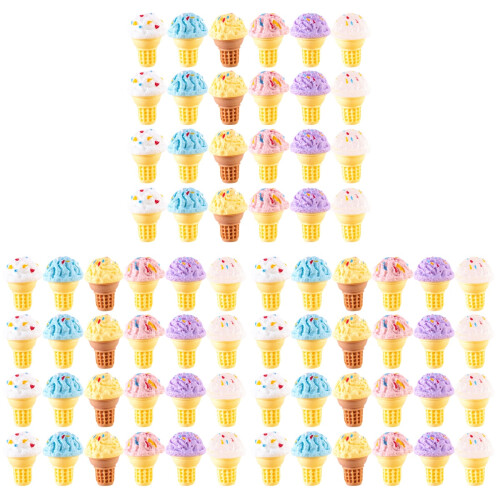 72Pièces Glaces Miniatures Résine Colorées Décor Maison De