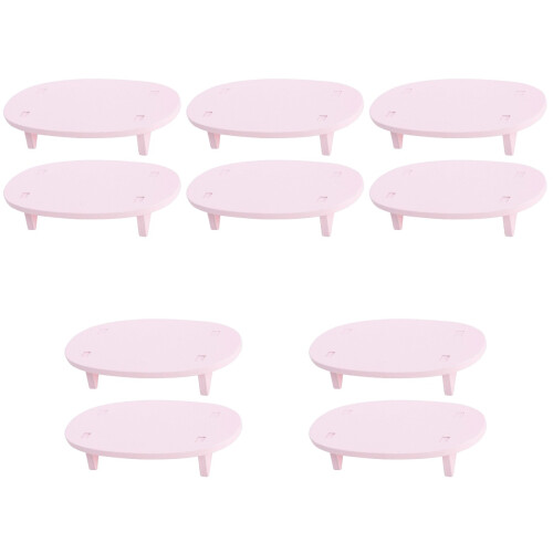 10Pièces Table Miniature En Bois Rose Pour Maison De Décor