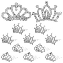 24Pièces Accessoire Tiara Couronne Argent Petite Pour Fête