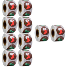 10Rouleaux Étiquettes Auto-Adhésives Noël Pour Et Fêtes