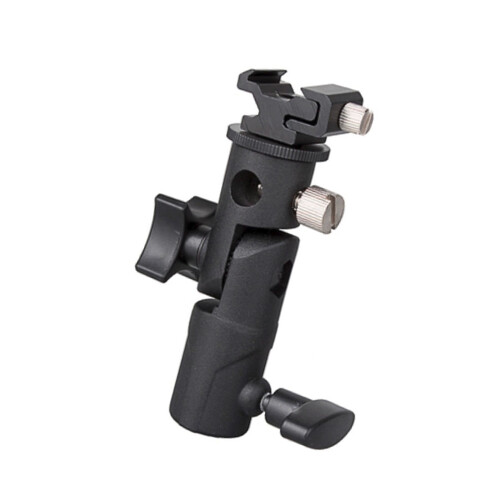 Camera Flash Mount Rotation Light Stand Bracket with Umbrella Reflector Holder