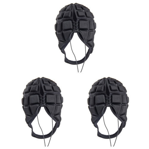 3Pièces Casques De Soccer Noir Confortable Ventilé Réglable
